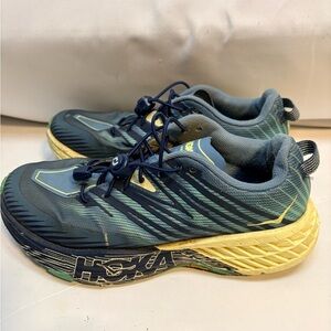Hoka Speedgoat blue and yellow sneakers size 9.5